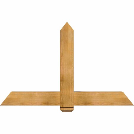 Ekena Millwork Eugene Rough Sawn Timber Gable Bracket, Western Red Cedar, 60"W x 38"H x 6"D x 6"F, 15/12 Pitch GBW060X38X0606EUG00RWR